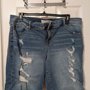 Torrid Blue Jean Shorts Distressed Style